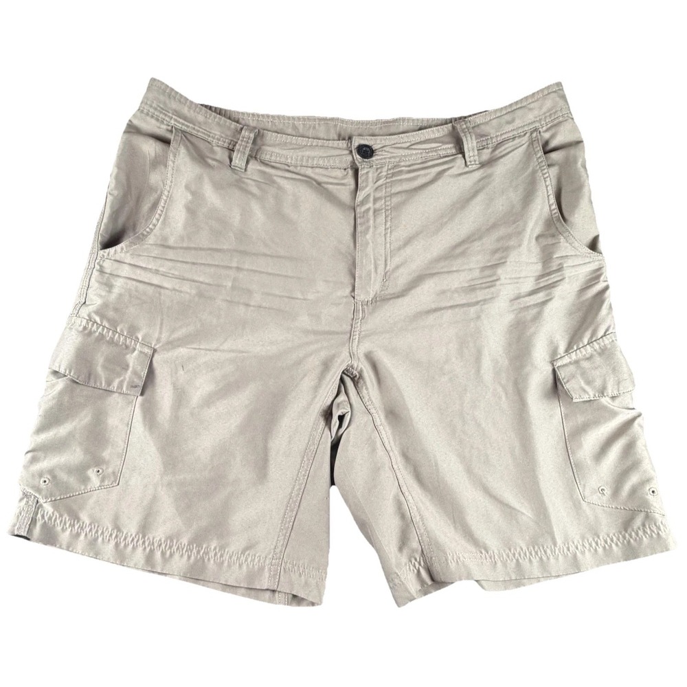 Magellan Outdoors Shorts Mens 36 Beige Cargo Nylon 10 Inseam Water Repellent